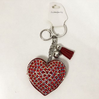 Брелки из замши блестящие в форме сердца. DN-661 Цвет: красныйБрелок – это всегд. . фото 3