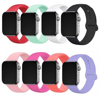 Силиконовый ремешок для Apple Watch Sport Band 38 / 40 (S/M & M/L) 3pcs (Розовый. . фото 2