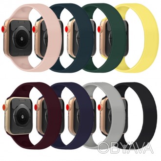 Ремешок Solo Loop для Apple watch 42mm/44mm 170mm (8) (Серый / Mist Blue). . фото 1