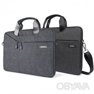 Сумка для ноутбука WIWU Gent Business handbag 13.3" (Светло-серый). . фото 1