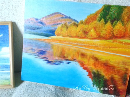 Картина "Золота Осінь", осінній пейзаж, олійний живопис, авторський, н. . фото 3