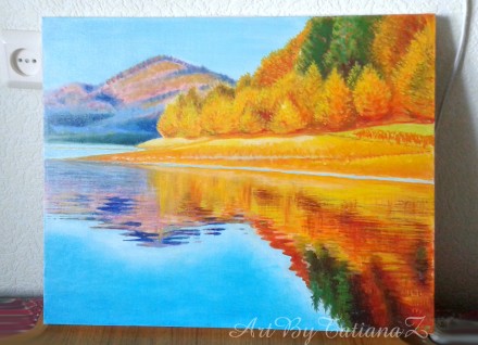 Картина "Золота Осінь", осінній пейзаж, олійний живопис, авторський, н. . фото 2