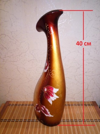 Большая, керамическая ваза в абстрактном стиле с тонким перламутровым покрытием,. . фото 7