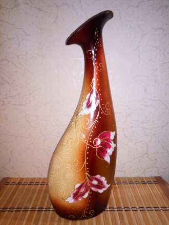 Большая, керамическая ваза в абстрактном стиле с тонким перламутровым покрытием,. . фото 6