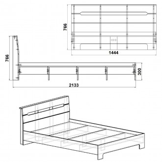 Кровать Стиль 140 Компанит - удобная и практичная мебель для дома, характеризующ. . фото 3