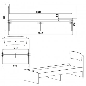 Кровать Классика 80 Компанит - удобная и практичная мебель для дома, характеризу. . фото 3