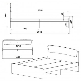 Ліжко Класика 160 Компаніт - зручна і практична меблі для дому, характеризується. . фото 3
