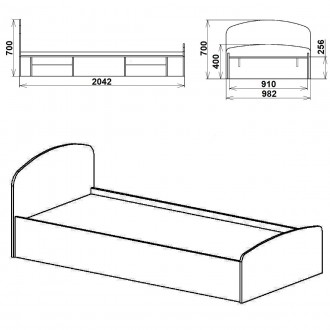 Ліжко "Ніжність"-90 МДФ може бути виготовлений в різних кольорах, тому відмінно . . фото 3