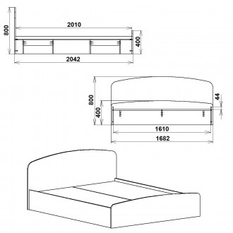 Ліжко "Ніжність"-160 МДФ може бути виготовлений в різних кольорах, тому відмінно. . фото 3