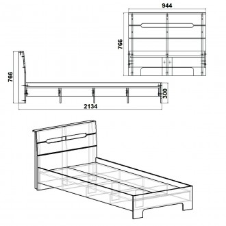 Кровать Стиль 90 Компанит - удобная и практичная мебель для дома, характеризующа. . фото 3