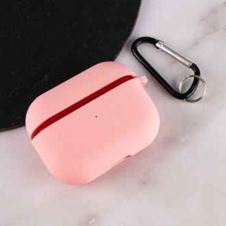 Силиконовый футляр с микрофиброй для наушников Airpods Pro (Розовый / Barbie pin. . фото 4