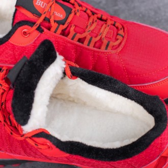 
 Крутые мужские ботинки Булл Вотерпруф (красные) изготовлены из текстиля с вста. . фото 4