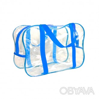 
	Удобная и вместительная сумка в роддом синего цвета имеет специальные ручки и . . фото 1