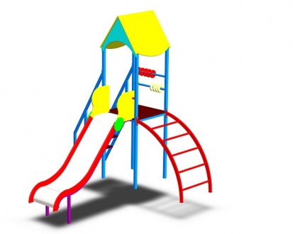 Дитячий ігровий комплекс з гіркою для дитячих майданчиків. 
Покриття металу - п. . фото 3