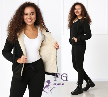 Зимний теплый костюм с мехом женский "Alaska"| Норма Черный, 42-44. Хмельницький. фото 1