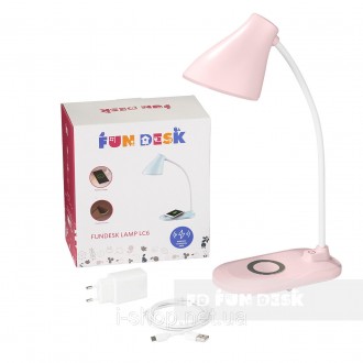 Лампа настольная светодиодная с функцией беспроводной зарядки Fundesk LC6 Pink
 . . фото 11
