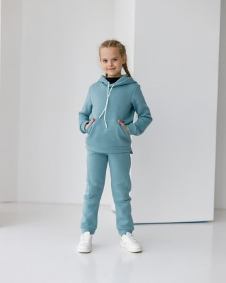 Тёплый спортивный костюм для девочки от 5 лет. Трёхнитка с начёсом (Пенье)Компле. . фото 2