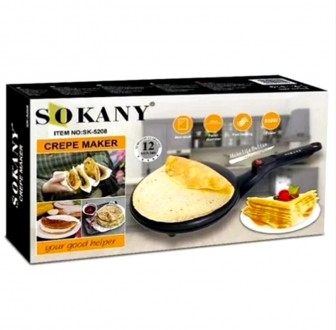 
Сковородка для приготовления блинов Sokany SK-5208 Crepe Maker электрическая бл. . фото 7
