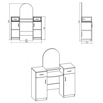 Трюмо-2 Компанит - удобная и практичная мебель для дома, характеризующаяся стиль. . фото 3