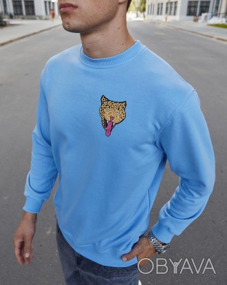 Свитшот Флекс Леопард голубой мужской от бренда ТУР размер S, M, L, XL 
Для подб. . фото 1