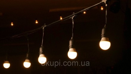 Уличная Ретро Гирлянда Старк с круглым проводом 25 метров на 50 LED ламп теплого. . фото 6