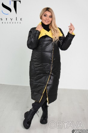 Стильное двухстороннее пальто идеально для зимних прогулок. Прямой силуэт, высок. . фото 1