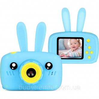 Детская фотокамера Baby Photo Camera Rabbit (Голубой). . фото 2