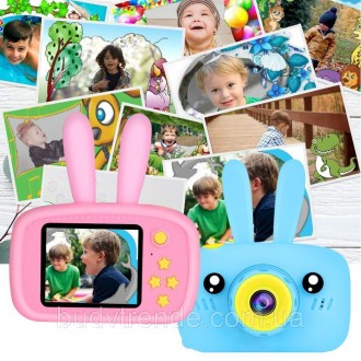 Детская фотокамера Baby Photo Camera Rabbit (Голубой). . фото 5
