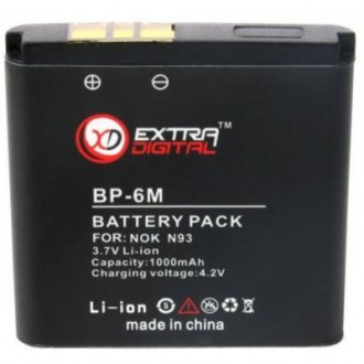 Аккумуляторная батарея для телефона Extradigital Nokia BP-6M (1000 mAh) (DV00DV1. Киев. фото 1 Аккумуляторная батарея для телефона Extradigital Nokia BP-6M (1000 mAh) (DV00DV1. Киев. фото 1