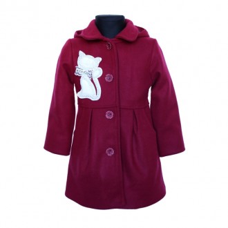 Пальто для девочки кашемировое Код Микс №5, Цвета в ассортименте розовый,красный. . фото 5