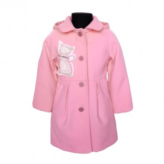 Пальто для девочки кашемировое Код Микс №5, Цвета в ассортименте розовый,красный. . фото 4
