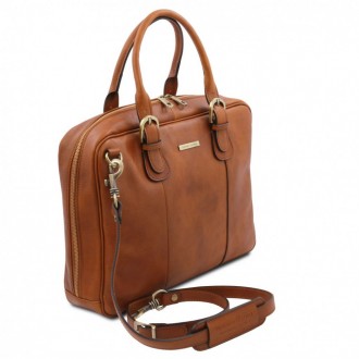 Matera - кожаная сумка портфель с множеством отделений. . фото 5
