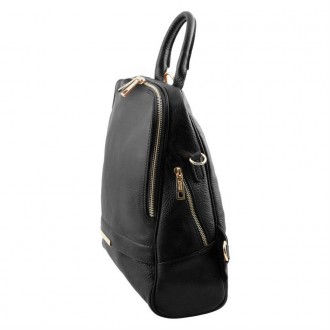 TL Bag - женский кожаный рюкзак мягкий, цвет - Черный, артикул - TL141376. . фото 3
