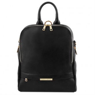 TL Bag - женский кожаный рюкзак мягкий, цвет - Черный, артикул - TL141376. . фото 2