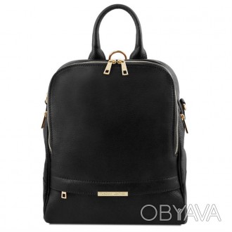 TL Bag - женский кожаный рюкзак мягкий, цвет - Черный, артикул - TL141376. . фото 1