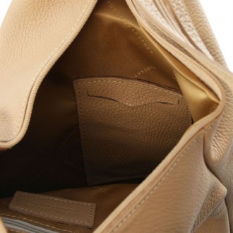 Shanghai - кожаный мягкий женский рюкзак, цвет - Шампань, артикул - TL141881. . фото 5