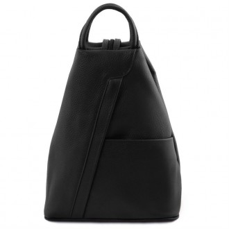 Shanghai - кожаный мягкий женский рюкзак, цвет - Черный, артикул - TL141881. . фото 2