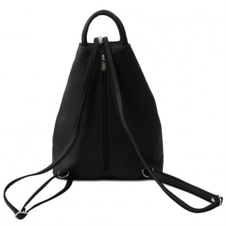 Shanghai - кожаный мягкий женский рюкзак, цвет - Черный, артикул - TL141881. . фото 4