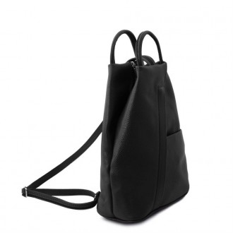 Shanghai - кожаный мягкий женский рюкзак, цвет - Черный, артикул - TL141881. . фото 3