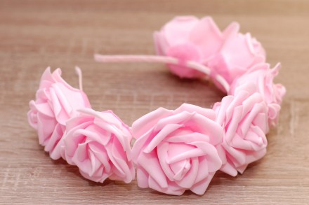 Ободок с розовыми розами подойдёт для свадьбы, фотосессии, летней прогулки, вече. . фото 2