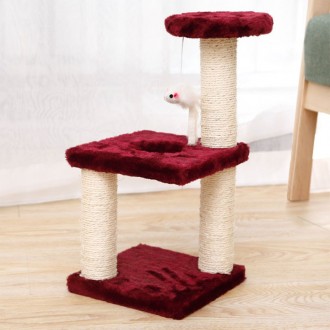 Когтеточка для кота с полками и игрушкой Taotaopets 072204 Burgundy дряпка 20*20. Київ. фото 1 Когтеточка для кота с полками и игрушкой Taotaopets 072204 Burgundy дряпка 20*20. Київ. фото 1