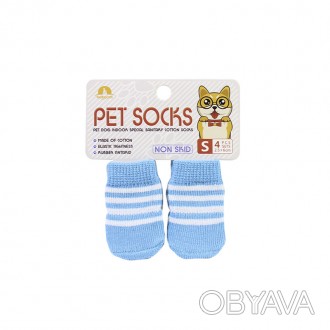 Антискользящие носки Taotaopets 331 Белые Полосы S для собак хлопковые