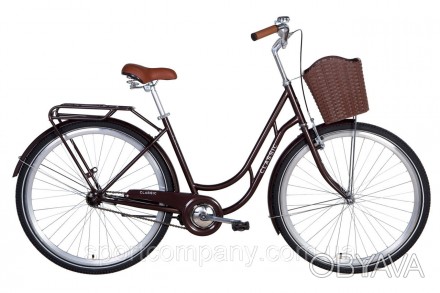 Велосипед в коробке 28" Dorozhnik CLASSIC тормозная рама-19" ST коричневый с баг. . фото 1
