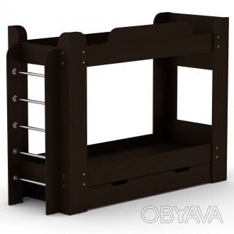 Двухъярусная кровать Твикс ДСП Компанит 210х152х77 см Венге