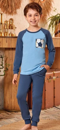 Пижама для мальчика Арт. 9797-207
Цвет: голубая с синим
Состав: 95% хлопок 5% эл. . фото 3