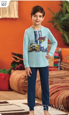 Пижама для мальчика Арт. 9794-107
Цвет: бирюзовая с синим
Состав: 95% хлопок 5% . . фото 1