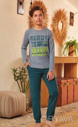 Пижама для мальчика Арт. 9606-512
Цвет: серая с зеленым
Состав: 95% хлопок 5% эл. . фото 1