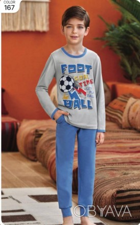 Пижама для мальчика Арт. 9796-167
Цвет: серая с синим
Состав: 95% хлопок 5% элас. . фото 1
