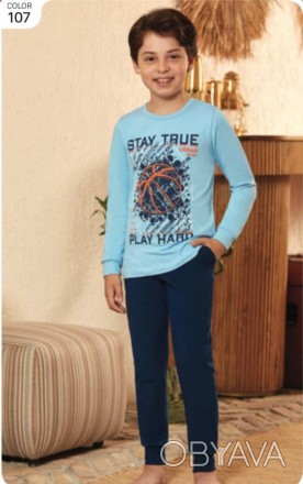 Пижама для мальчика Арт. 9799-107
Цвет: бирюзовая с синим
Состав: 95% хлопок 5% . . фото 1