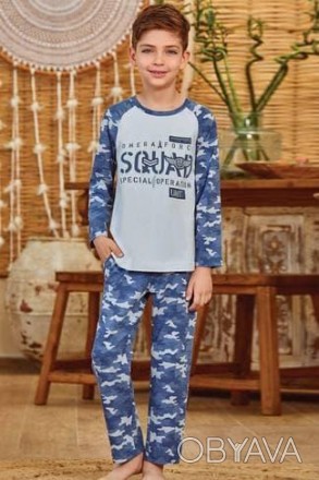 Пижама для мальчика Арт. 9798-167
Цвет: голубая с синим
Состав: 95% хлопок 5% эл. . фото 1